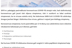 Koronaviruso COVID-19 simptomai
